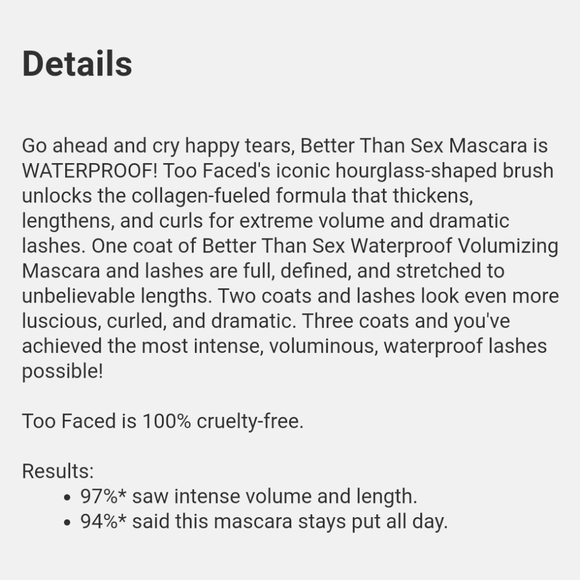 TRAVEL BETTER THAN SEX WATERPROOF VOLUME MASCARA. - Picture 6 of 6